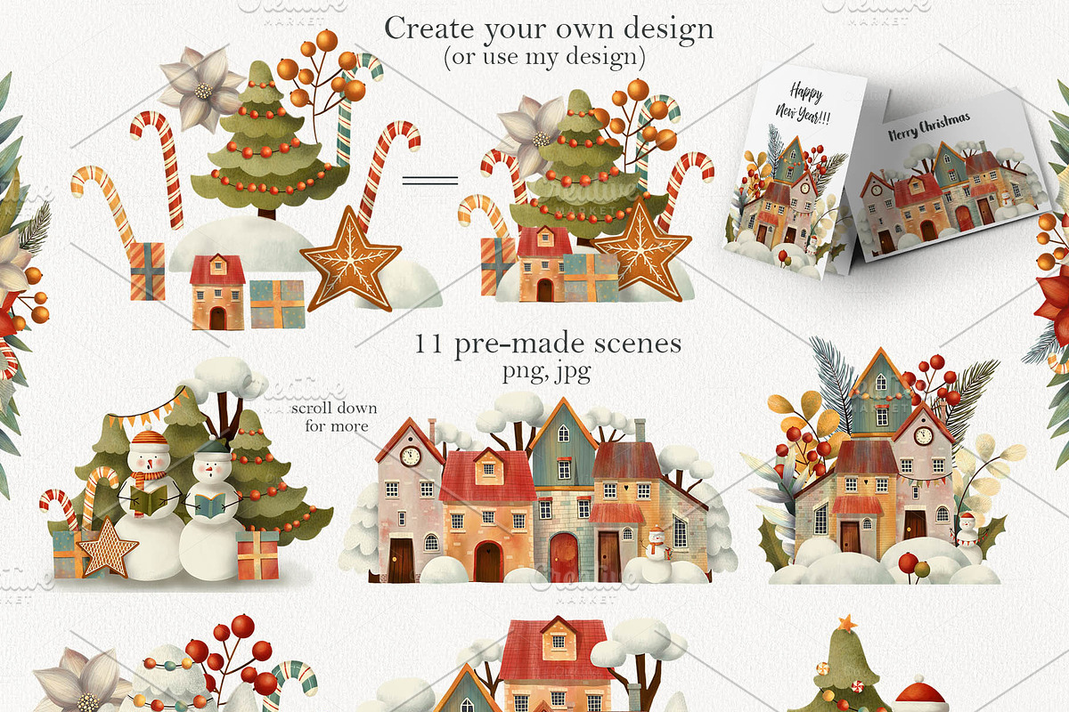 Christmas Magic Set, a Decorative Illustration by Daria's Magic World (Photo 2 of 7)
