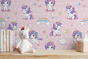 10 Cute  UNICORN Patterns. Vector, a Pattern Graphic by HmarkaShop (Thumbnail 4 of 4)