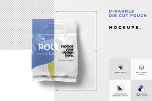 D Handle Stand Up Pouch Mockups