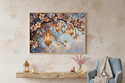 Cherry Blossom Lanterns – Watercolor, a Background Graphic by Floraphoria (Thumbnail 2 of 11)