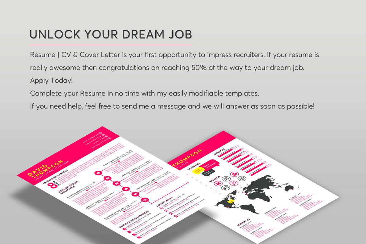 Graphic Resume Word & Google Docs 48, a Resume Template by MrCam Template Resume|CV (Photo 5 of 7)