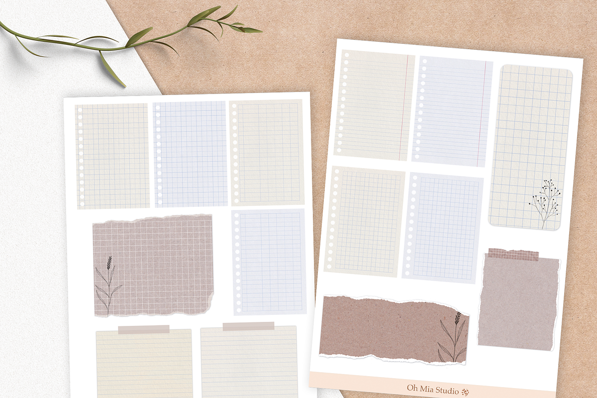 Kraft Paper Digital Sticky Notes, an Object Graphic by Oh Mia Studio (Photo 3 of 4)