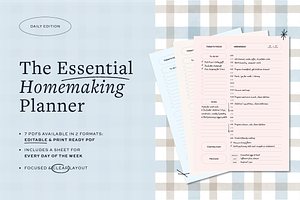 Essential Daily Home School Planner, a Stationery Template by Kin Design