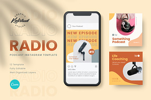 RADIO - Podcast IG for Canva, a Social Media Template by Kalstud