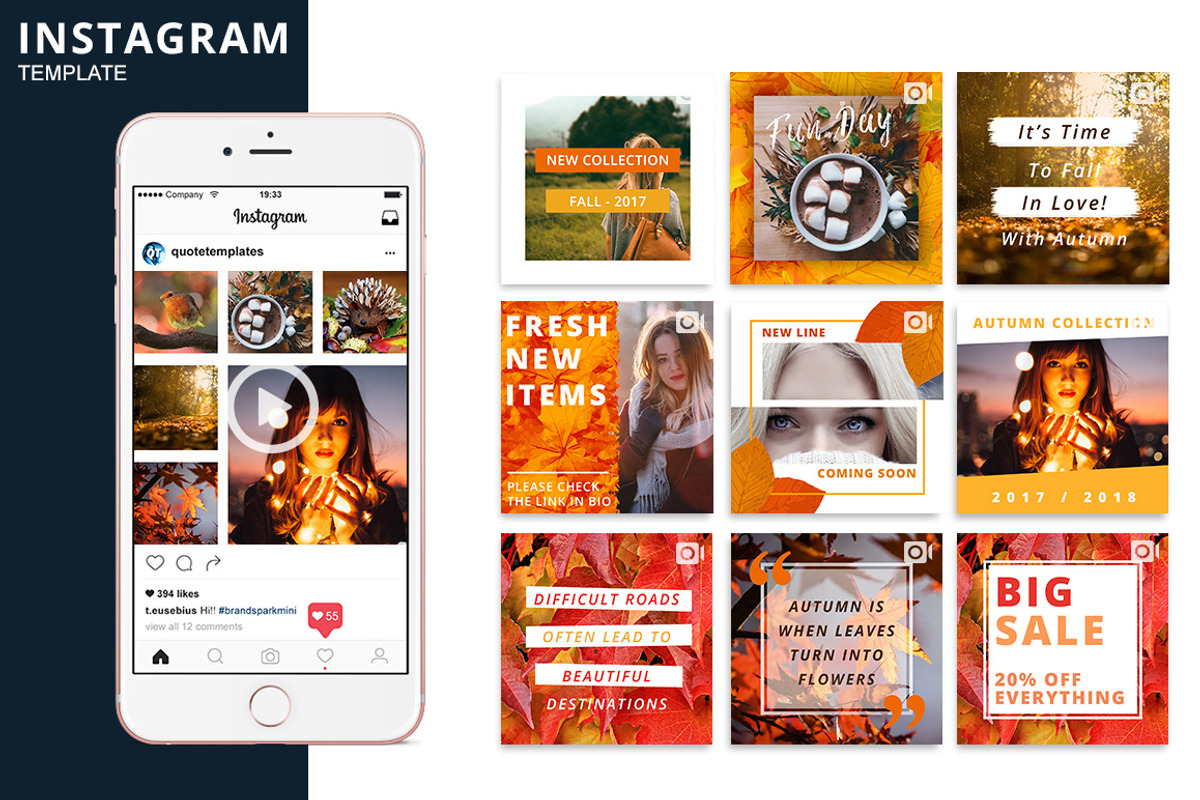 Autumn Instagram Animated Template, a Social Media Template by Brandspark Mini (Photo 1 of 2)