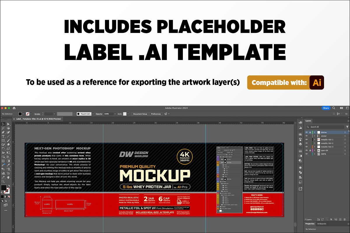 5lb Whey Protein Jar Mockup A1-Pro, a Packaging Mockup by Design Warlord (Photo 7 of 16)