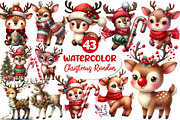 Christmas Cute Reindeer Clipart, an Illustration by Dream Creation (Thumbnail 1 of 5)