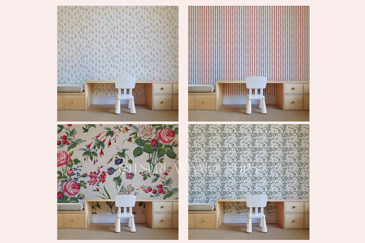 6 Kid Room Wallpaper Mockups, a Household Mockup by ItsFreakinMockups (Photo 3 of 7)
