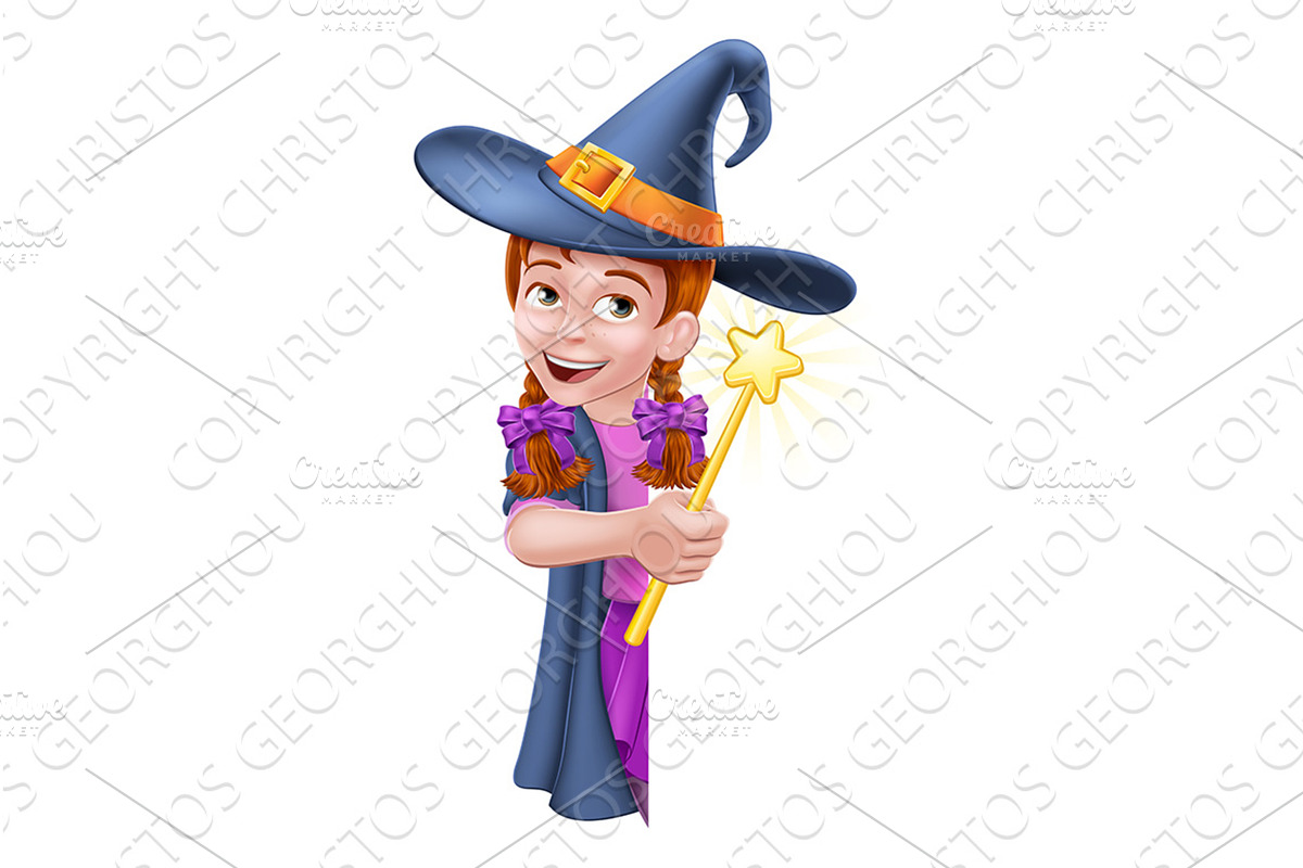 Kid Cartoon Girl Child Halloween, an Illustration by Christos Georghiou