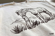 Vintage Sketch Cowgirl Petting A, an Object Graphic by SharpMarketplace (Thumbnail 4 of 4)