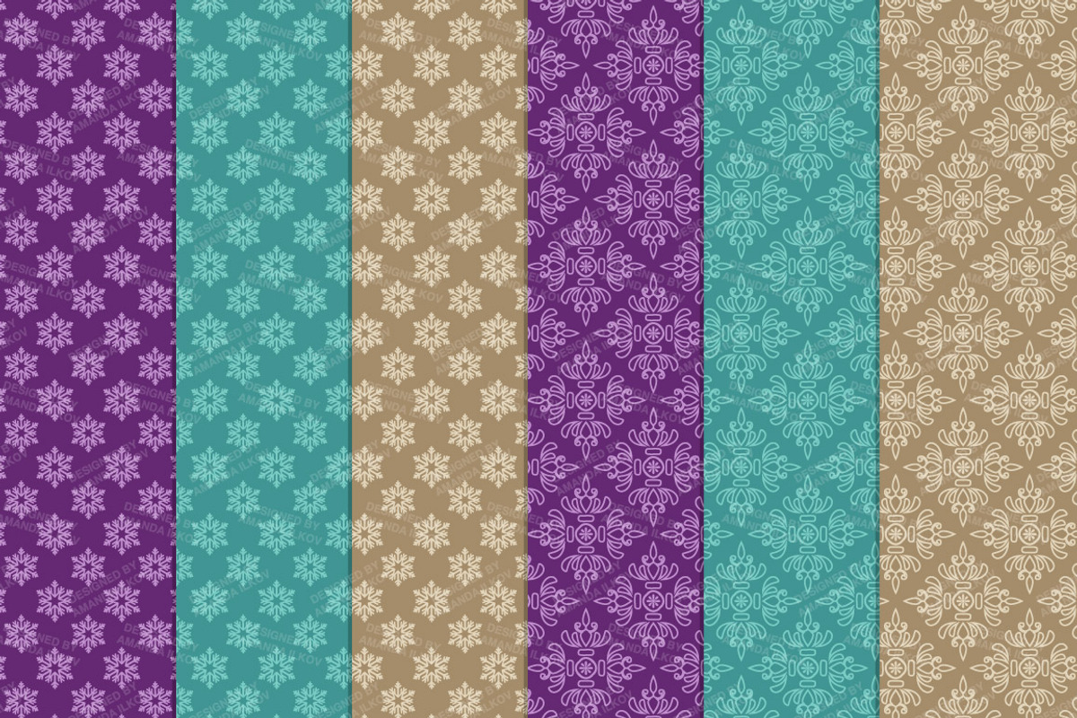 Teal & Purple Christmas Wreaths, an Illustration by Amanda Ilkov (Photo 5 of 5)