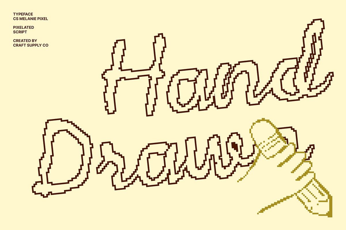 CS Melanie Pixel, a Script Font by Craft Supply Co. (Photo 2 of 8)