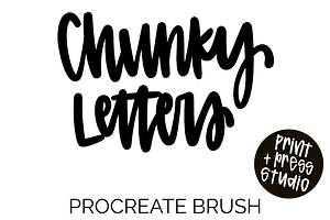 Chunky Letters Procreate Brush