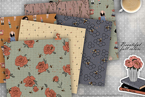 Doodle Flowers Digital Papers