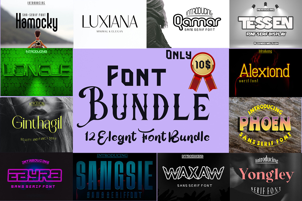 12 Bundles Font Elegant, a Sans Serif Font by Canden Meutuah