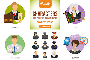 Characters Concept Icons, an Outline Icon by TAlex