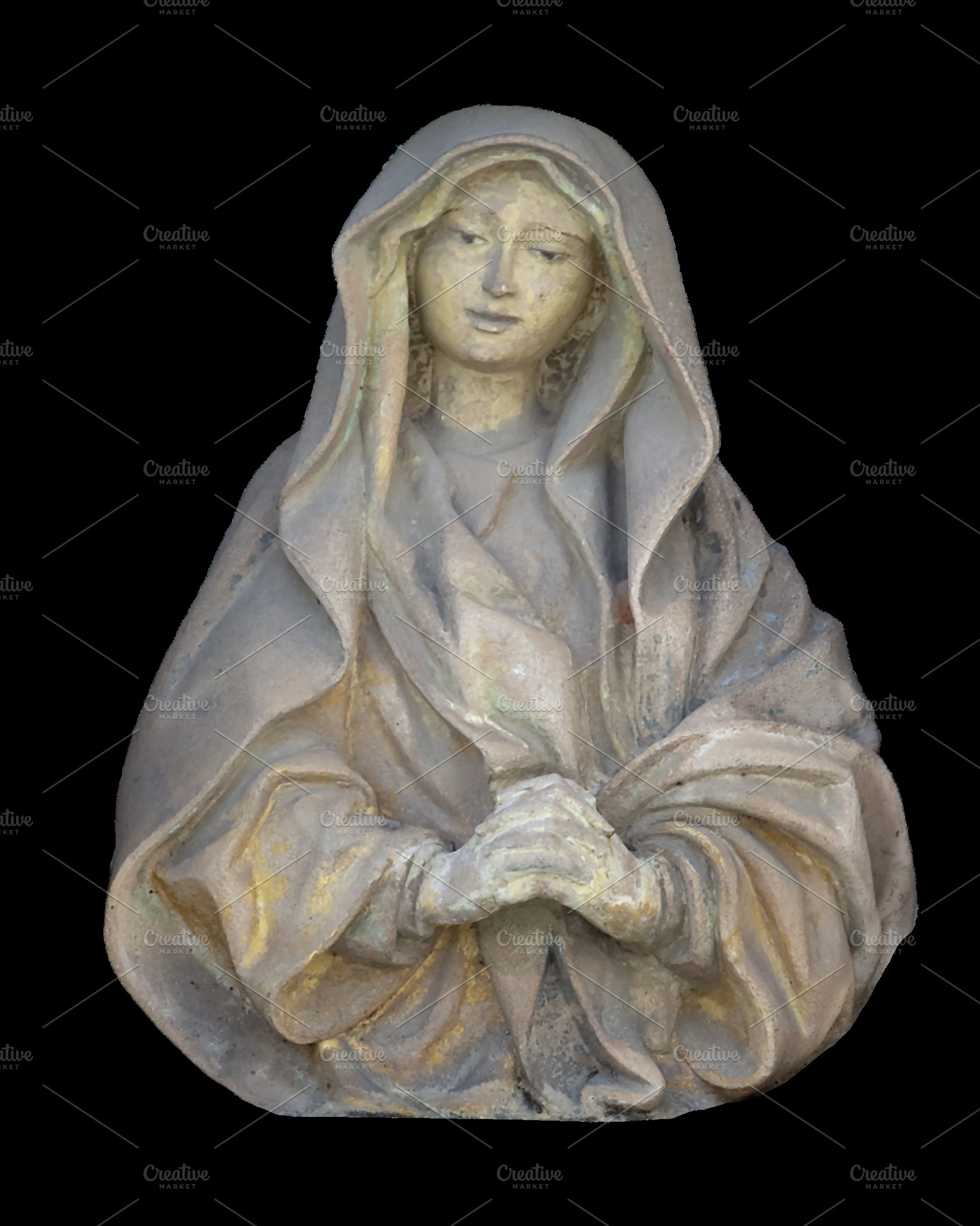 Religious woman statue isolated, an Arts & Entertainment Photo by DanFLCreativo