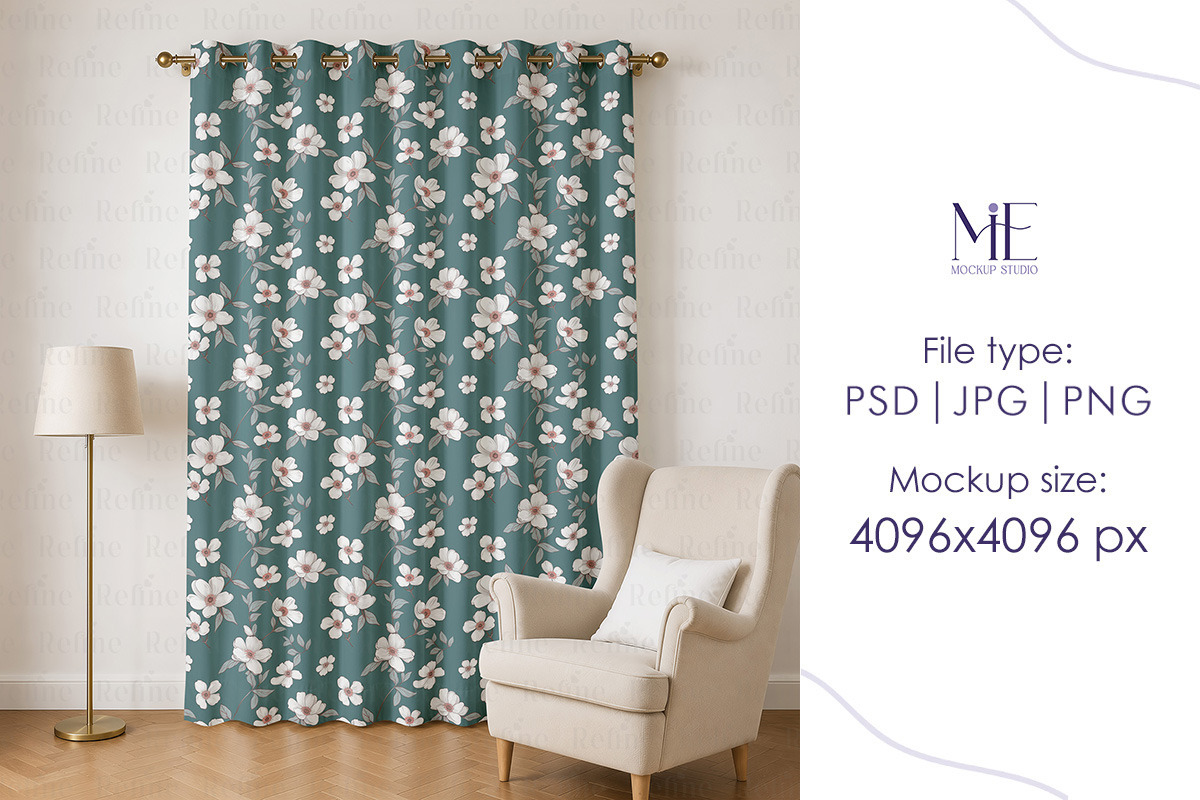 Linen Fabric Curtain Mockup, a Household Mockup by Mie Mockup Studio (Photo 3 of 5)