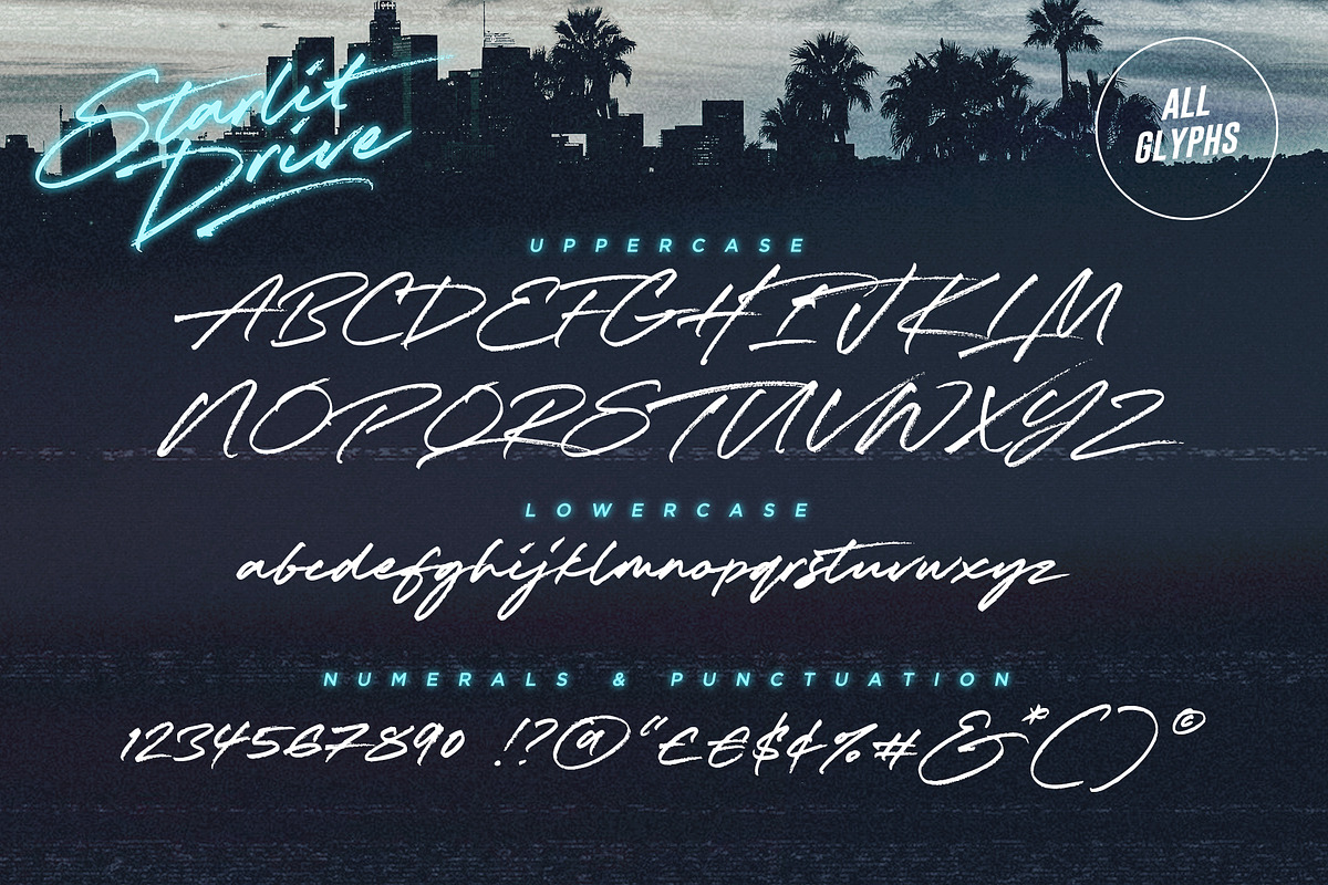 Starlit Drive Signature Font preview 8