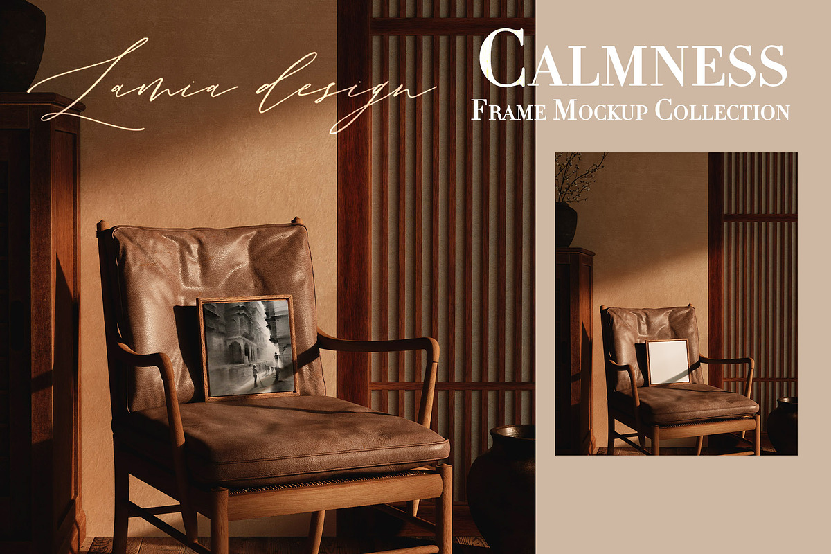 Calmness room & Frame Mockups SQUARE, a Household Mockup by LAMIA DESIGN (Photo 6 of 9)