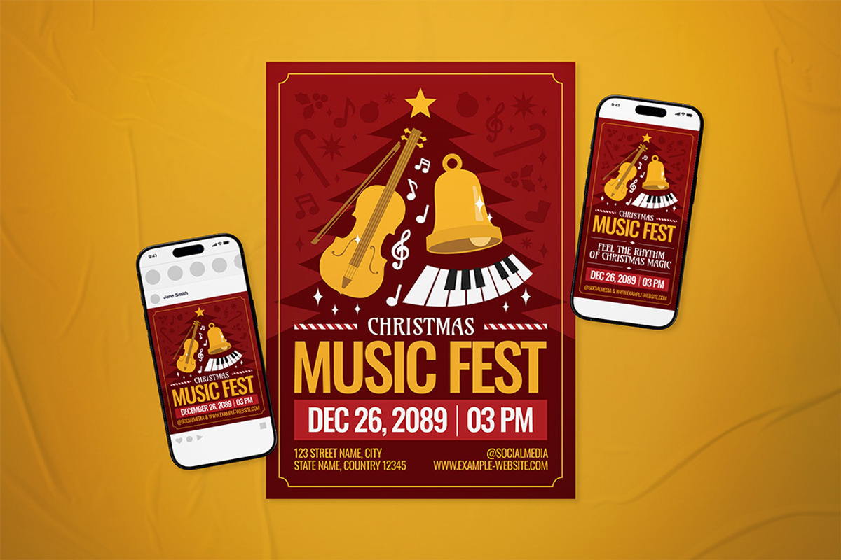 Christmas Music Festival Flyer Set, a Flyer Template by The Good Store (Photo 1 of 2)