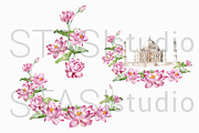 Taj Mahal Watercolor Clipart, a Decorative Illustration by STASIstudio (Thumbnail 3 of 3)