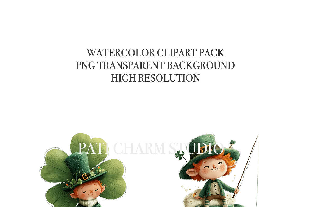 30 Leprechaun Clipart, a Decorative Illustration by Pati Charm Studio (Photo 4 of 8)