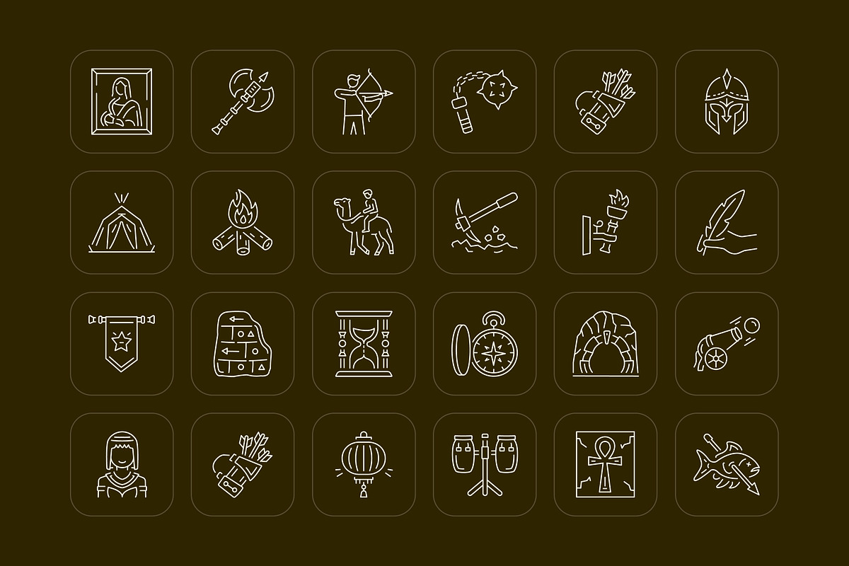 History Icon Art Set, an Outline Icon by Prosymbols (Photo 6 of 7)