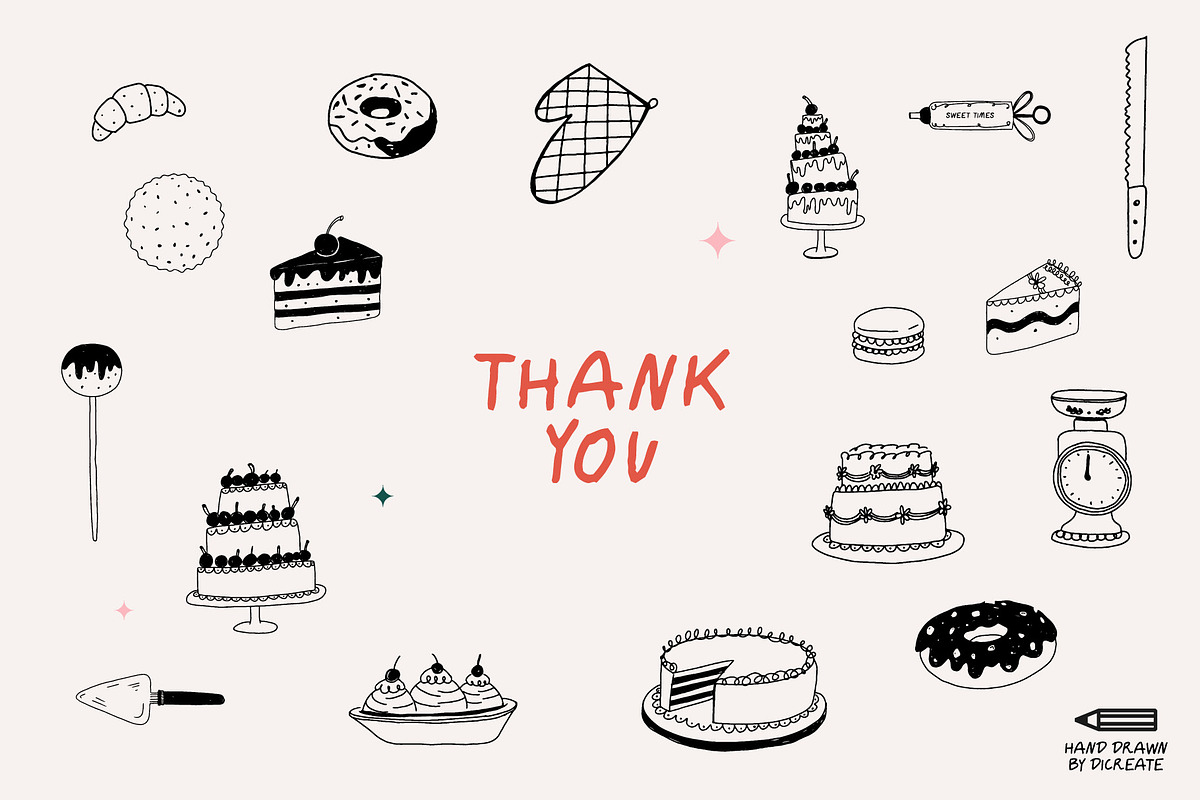 Sweets: Hand Drawn Pastry & Desserts, a Food Illustration by dicreate (Photo 13 of 13)