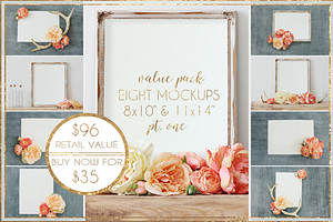 BUNDLE: 8 Mockups 8x10" & 11x14" Pt1