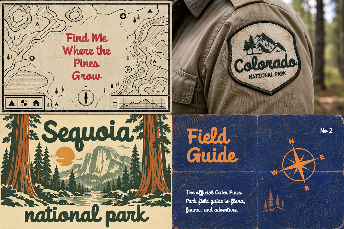 Outdoors Font Bundle - 60 Fonts!, a Serif Font by HipFonts (Photo 12 of 13)