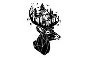 Deer Antler Silhouette Bundle, an Object Illustration by yasushie (Thumbnail 31 of 31)