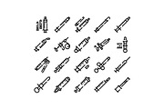 Syringe and injection line icons set, an Object Graphic by pikepicture (Thumbnail 1 of 3)