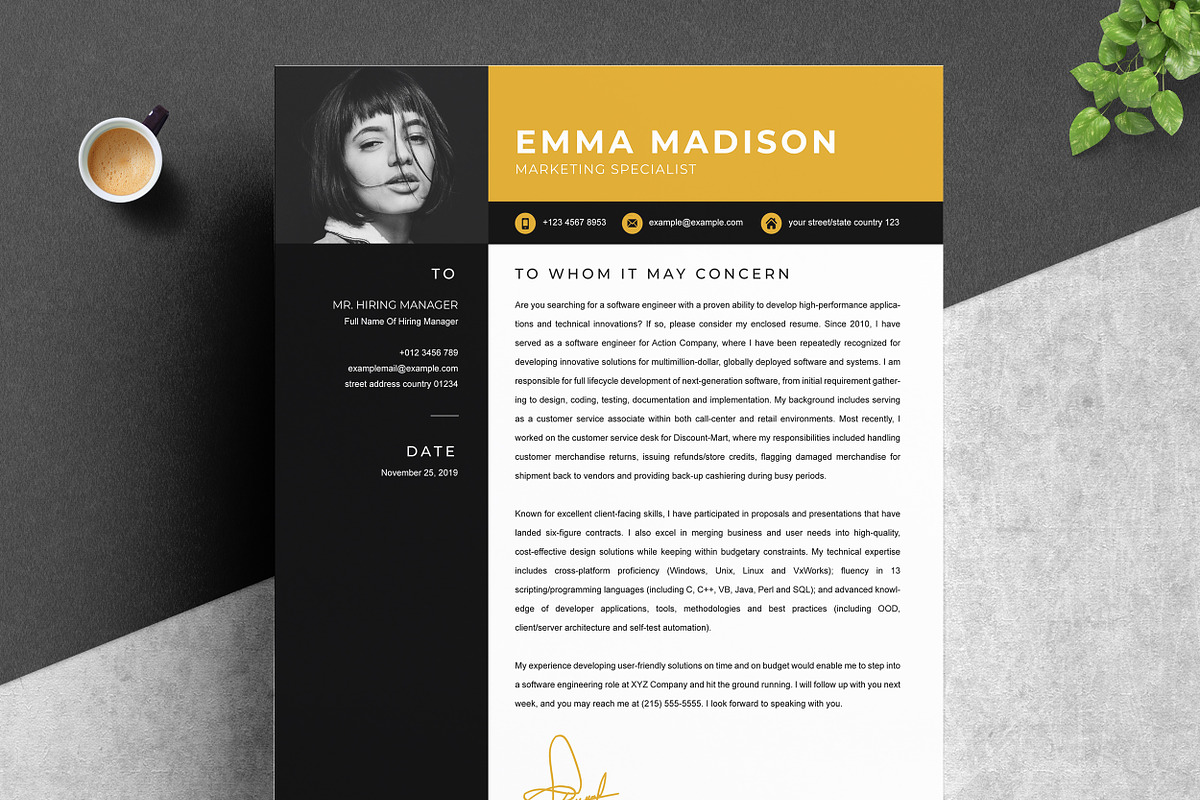 Modern Resume/CV Template for Word, a Resume Template by ResumeInventor (Photo 4 of 6)