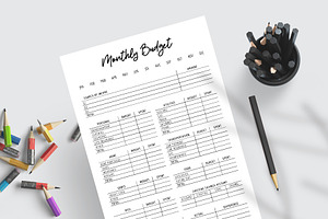 Monthly Budget Canva Planner Sheet