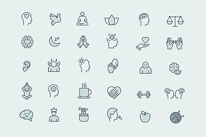 30 Mindfulness Icons