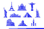 Duotone World Landmarks Illustration, an Object Illustration by Loin Studio (Thumbnail 3 of 3)