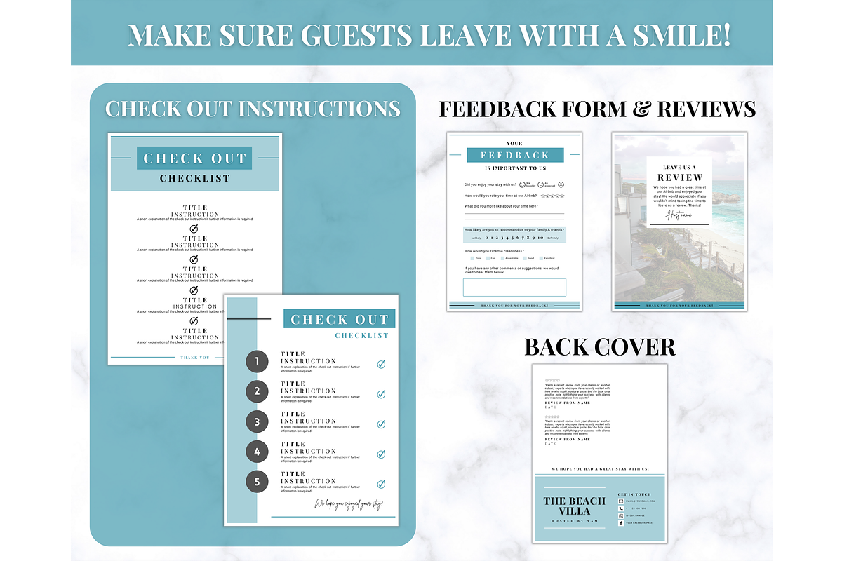 Airbnb Welcome Book Template - Blue, a Poster Template by Templatables (Photo 7 of 11)