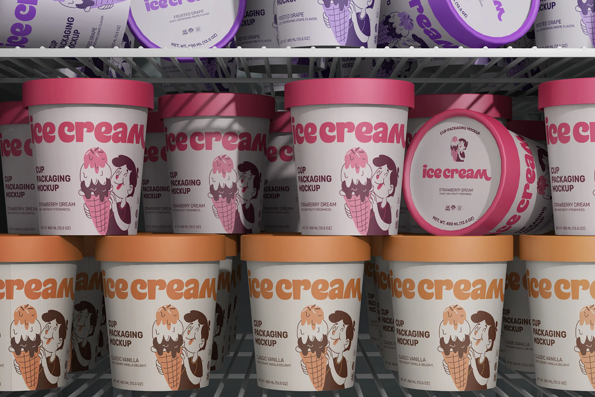 Ice Cream Cup Packaging Mockup, a Cups & Container Mockup by graphicsauce (Photo 1 of 4)