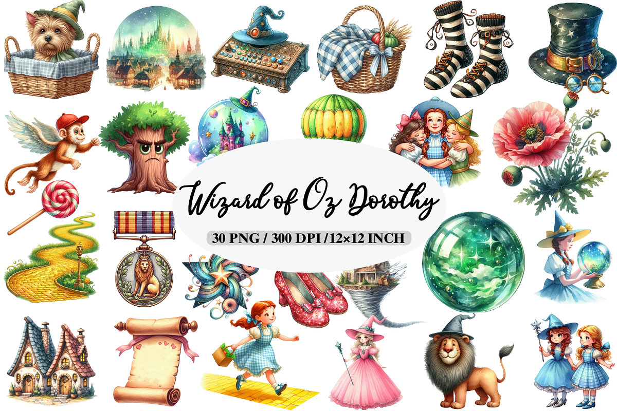 Wizard of Oz , Dorothy Clipart, an Illustration by Daily.Designs (Photo 1 of 5)