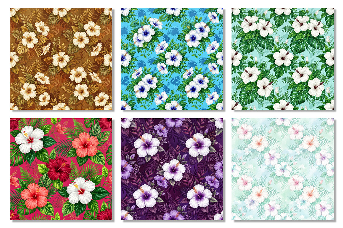 Hibiscus Flowers Digital Pattern, a Pattern Graphic by Dream Creation (Photo 6 of 7)