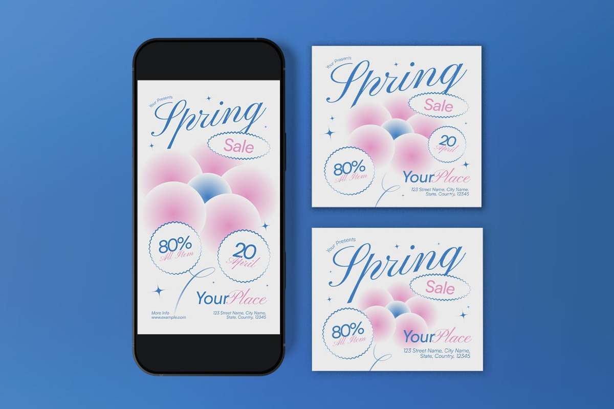 White Quirky Spring Sale Flyer Set, a Flyer Template by graphicook (Photo 3 of 3)