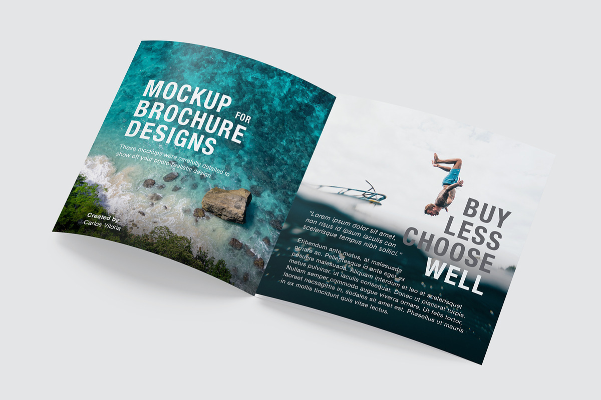 Square Trifold Brochure Mockups, a Print Template by Mockups by Carlos Viloria (Photo 8 of 23)