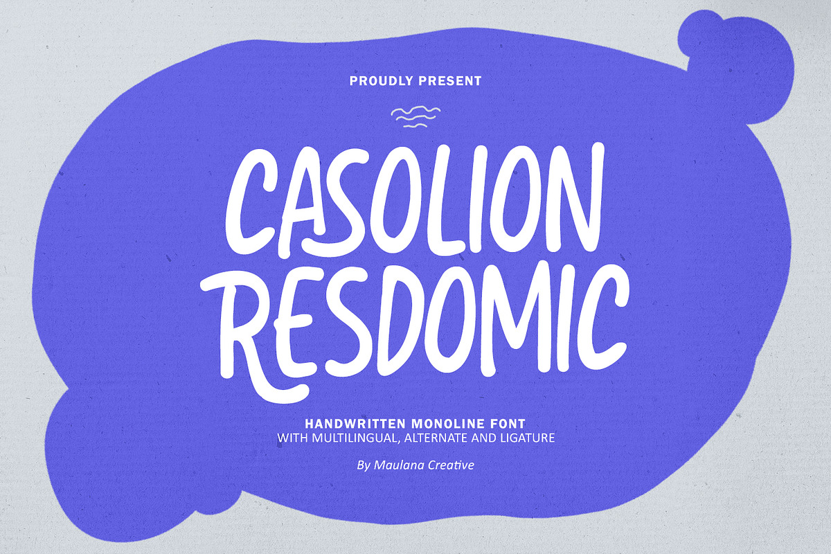 Casolion Resdomic Playful Monoline, a Handwritten Font by Maulana Creative (Photo 1 of 6)
