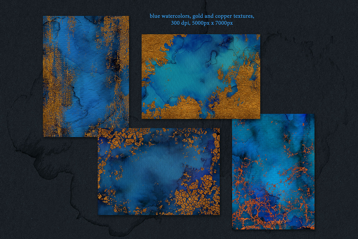 Blue and Gold Textures pack, a Texture Graphic by Marmoris.Arts (Photo 5 of 9)
