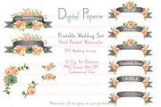 Printable DYI Wedding Set Banners, an Invitation Template by Digital Paperie (Thumbnail 1 of 2)