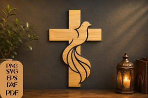 Dove Cross Laser Cut SVG, an Object Graphic by DreamCafeArt