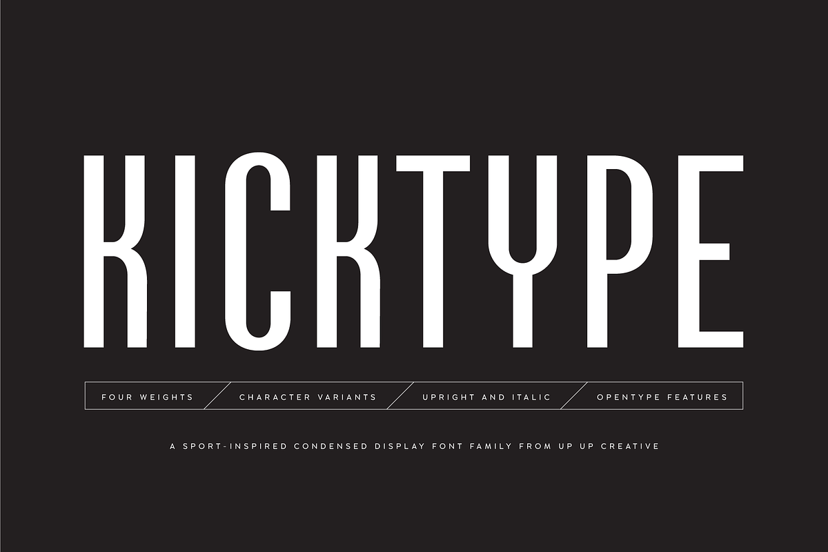 Kicktype Sport-Inspired Font Family, a Sans Serif Font by Up Up Creative (Photo 1 of 15)