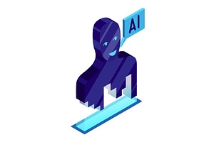 Isometric artificial intelligence, a Technology Illustration by the8monkey