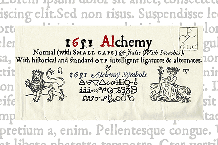 1651 Alchemy Set, a Serif Font by GLC Foundry